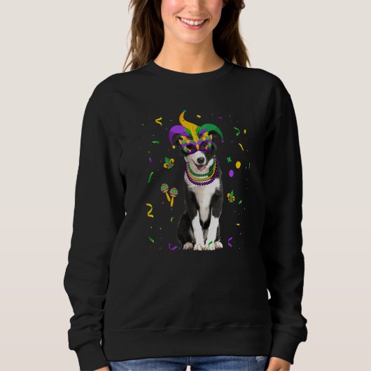 Sweatshirt Jester Beads & Masque Bordure Collie Chien Proprié (Devant)