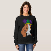 Sweatshirt Jester Beagle Casquette Face Mardi Gras Drôle Chie (Devant entier)