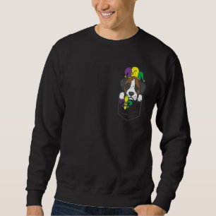 Sweatshirt Jester Boxer Pieds Mardi Gras Poche Drôle Chien Ho