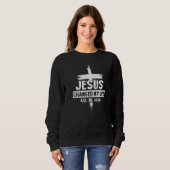 Sweatshirt Jésus A Changé Ma Vie Demandez-Moi Comment Croix B (Devant entier)