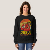 Sweatshirt Jésus A Ton Dos Jiu Jitsu Retro Christian Men (Devant entier)