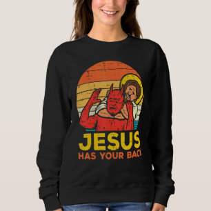 Sweatshirt Jésus A Ton Dos Jiu Jitsu Retro Christian Men