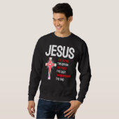 Sweatshirt Jésus Alpha Omega First Last Start End Christi (Devant entier)