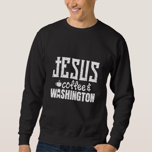 Sweatshirt Jésus Café Et Washington (Devant)