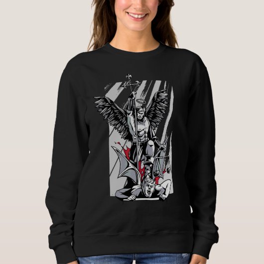 Sweatshirt Jésus Christ Bible Saint Michael (Devant)