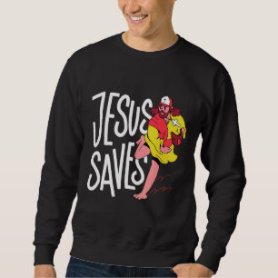 Sweatshirt Jésus Christ protège la Bible Croix chrétienne