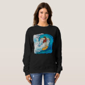 Sweatshirt Jesus Christ Surfing Summer Surfer Surfboard (Devant entier)