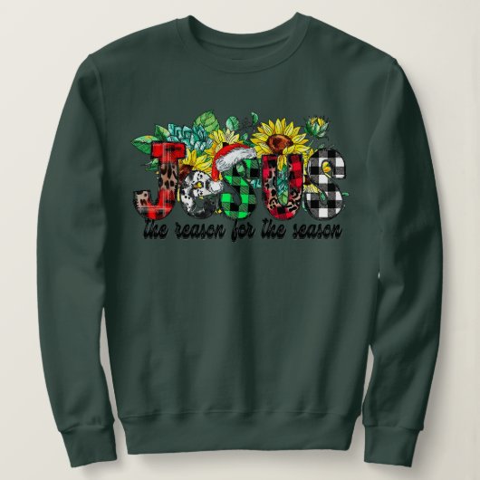 Sweatshirt Jésus Est La Raison Pour La Saison Vacat De Noël (Design devant)