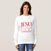 Sweatshirt Jésus est ma Saint Valentin - Rouge (Devant entier)