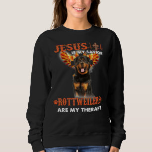 Sweatshirt Jésus Est Mon Sauveur Les Rottweilers Sont Ma Thér