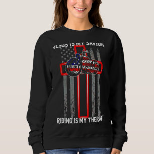 Sweatshirt Jésus Est Mon Sauveur Riding Est Ma Moto Thérapeut