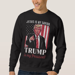 Sweatshirt Jésus est mon sauveur Trump est mon président élec