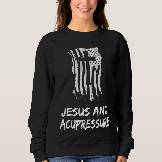 Sweatshirt Jésus Et Acupression. Christian Acupression Thera (Devant)