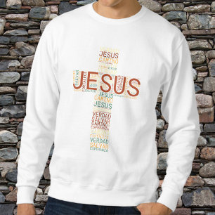 Sweatshirt Jésus et la foi Croix Chrétienne Espagnol Hommes