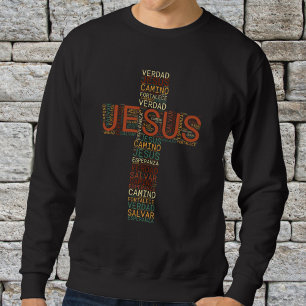 Sweatshirt Jésus et la foi Croix Chrétienne Espagnol Hommes
