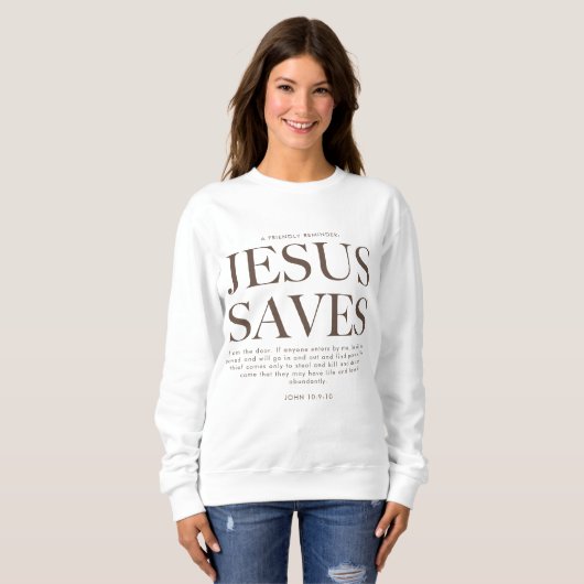 Sweatshirt Jésus sauve | Chrétien esthétique Unisex Vêtement (Devant entier)