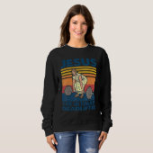 Sweatshirt Jesus The Ultimate Deadlifter  Vintage Gym Christi (Devant entier)