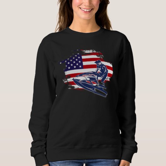 Sweatshirt Jet Ski American USA Flag Jetski Rider (Devant)