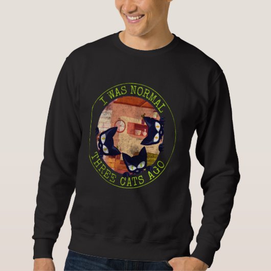 Sweatshirt J'Étais Normal Il Y A 3 Chats Drôle Déclaration De (Devant)