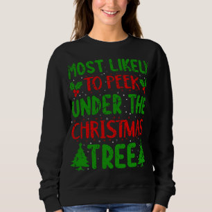 Sweatshirt Jeter un oeil très probable sous le pyjama de Noël