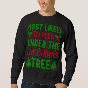 Sweatshirt Jeter un oeil très probable sous le pyjama de Noël