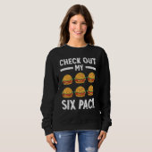 Sweatshirt Jetez un coup d'oeil à mon six pack Burger Cheeseb (Devant entier)