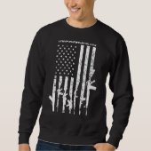 Sweatshirt J'étudie Triggernometry Funny Gun Pro Guns Flag O (Devant)