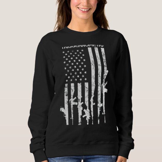 Sweatshirt J'étudie Triggernometry Funny Gun Pro Guns Flag O (Devant)