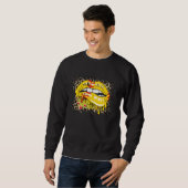 Sweatshirt Jeu de baseball féminin Jour Léopards Leopard Hea (Devant entier)