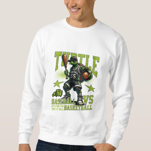 Sweatshirt jeu de basket-ball de tortue (Devant)