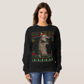 Sweatshirt Jeu de Noël Rouge Plaqué Alligator de Noël A (Devant entier)