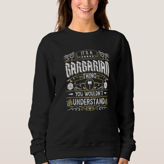Sweatshirt Jeu de rôle Barbare Tabletop Rpg D20 (Devant)