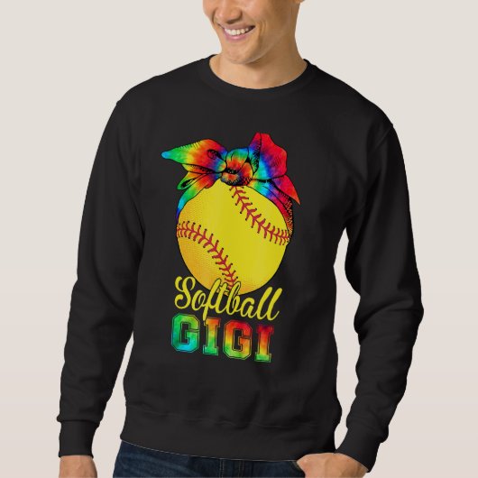 Sweatshirt Jeu de softball Gigi Tie Dye Softball Da de mère (Devant)