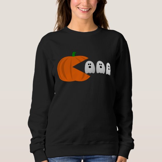 Sweatshirt jeu drôle halloween fantômes citrouilles rétro (Devant)