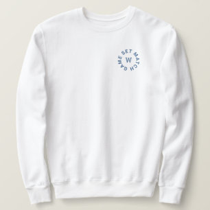 Sweatshirt Jeu Match Blue Monogram Mens Tennis Whites