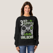 Sweatshirt Jeu vidéo déverrouillé de 3e année à l'école (Devant entier)