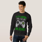 Sweatshirt Jeu vidéo déverrouillé de 5e année Retour à l'écol (Devant entier)