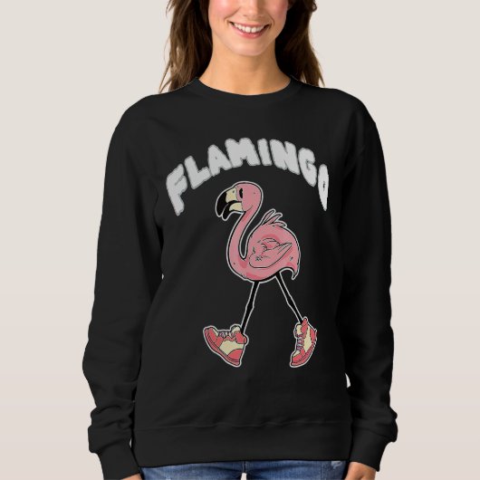 Sweatshirt Jeu vintage de style de promenade flamingo (Devant)