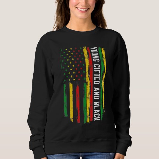 Sweatshirt Jeune et Noir American Pride Noir Histoire Mo (Devant)