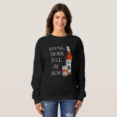 Sweatshirt Jeune idiot plein de rhum (Devant entier)
