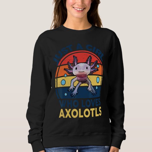 Sweatshirt Jeune Jeune Enfant Axolotl Mignonne Juste Une Fill (Devant)