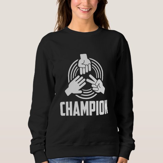 Sweatshirt Jeux à main Master Rock Papier Ciseaux Champion (Devant)