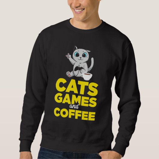 Sweatshirt Jeux De Chats Et Café (Devant)