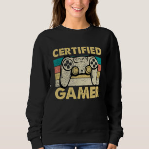 Sweatshirt Jeux Vidéo Funny Certifié Gamer Retro Gaming Out