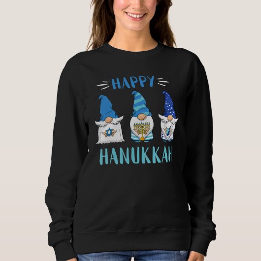Sweatshirt Jewish Hanukkah Gnome Menorah 2022 Happy Hanukkah (Devant)