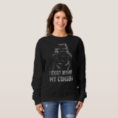 Sweatshirt J'Existe Sans Mon Consentement Funny Frog Surreal (Devant entier)