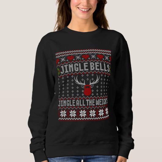 Sweatshirt Jingle Bells Christmas Fitness Kettle Bell Workout (Devant)