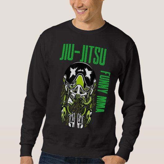 Sweatshirt Jiu Jitsu Alien Astronaut Chill Mixed martial art  (Devant)