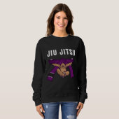 Sweatshirt Jiu Jitsu Bjj Sloth Jiu Jitsu Ceinture Violette Av (Devant entier)