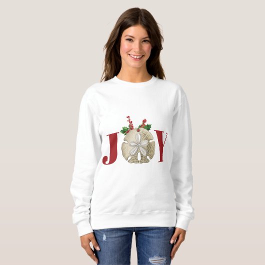 Sweatshirt Joie Noël Sable Dollar Holly Berries Côte (Devant entier)